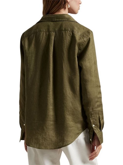 women's oversized military linen shirt Ralph Lauren | 211970730004